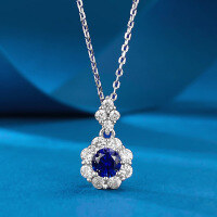 wholesale S925 silver jewelry daily delicate fashion 50-point floral pendant necklace for women, flower-shaped collarbone chain-N273 Hailan>925 silver