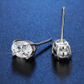 PT950 Gold Plated 925 Sterling Silver Moissanite Stud Earrings-0-2