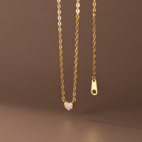 wholesale S925 silver full diamond love heart necklace, mini delicate summer versatile elegant heart-shaped collarbone chain D9426-S925 silver necklace silver>925 silver