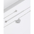 wholesale 925 Sterling Silver Zircon Heart Necklace for Women, Summer Luxury Small Design High-End Collarbone Chain, Gift-0-1