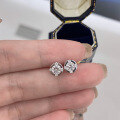 wholesale 18k Gold Plated Cultured Diamond Earrings, Au750 Gold Earrings, Round 03 Carat Diamond Earrings, Platinum-0-2