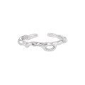 wholesale S925 Sterling Silver 922 Niche Minimalist Ins Double-Layer Hollow Stackable Adjustable Open Ring for Women-0-6