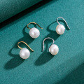 wholesale 925 Sterling Silver Freshwater Pearl Ear Studs, Minimalist High-End Elegant Ear Jewelry for Women Wholesale, Ear Hooks-0-3