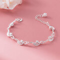 wholesale 990 Sterling Silver Fresh and Sweet Ins Style Elegant and Unique Design Filigree Lily of the Valley Bracelet S7811-0-2