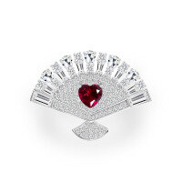 wholesale S925 New Cultured Ruby/Emerald Heart-Shaped 6*6 Fan 15ct Ring-Cultivation Red Treasure 6*6; J20【R3231】>No.9