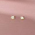 wholesale S925 Sterling Silver Fresh and Sweet Style Cute Design Asymmetric Cat and Fish Ear Stud M05585-0-2