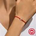 wholesale S925 Sterling Silver Single Moissanite Red Rope Bracelet, a popular lucky accessory for women-0-1