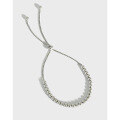 wholesale S925 Sterling Silver Adjustable Geometric Beaded Bracelet for Women, Korean Version, Ins Style, Niche-0-0