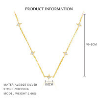 wholesale S925 Sterling Silver Star-shaped Ear Studs With Zircon Accents, Cross-border Fashion, Unique European And American Trendy Design-A4000-Gold 925 Silver