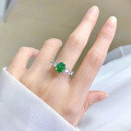 wholesale S925 Silver Zhuo Zhifan New Women's Simulated Paraiba Green 2-Carat High Carbon Diamond, Niche Design and Aesthetically Pleasing-0-1