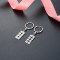 wholesale Sterling Silver Long Square Earrings for Women, Unique Niche Design Hoop, Elegant High-End Stud Earrings-0-5