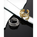 wholesale S925 Sterling Silver Korean Version Ins Minimalist Design Multi-Layer Wrapped Knot Adjustable Open Ring for Women-0-1
