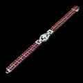 wholesale 925 Silver Gold-Plated Bracelet with High Carbon Diamonds, GRC Lab-Grown Ruby, Art Deco Style Fashionable and Versatile Jewelry for Women-0-5