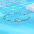wholesale S925 Sterling Silver Minimalist Design Three Egg-shaped Eternity Bracelet for Women Luxury Bangle Cross-Border New Accessories-0-3