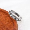 wholesale S925 silver retro antique Thai silver cherry blossom ring for women, stylish and minimalist small open band ring for TikTok live-0-1