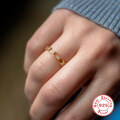 wholesale S925 Sterling Silver Gold-Plated Openwork Diamond Ring, a minimalist and trendy。-0-1