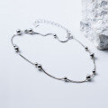 wholesale S925 Sterling Silver Small and Large Bead Ankle Chain Korean Style Fashion Commuting Niche Design Ankle Jewelry S7107-0-3