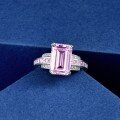 wholesale 5ct rectangular pyramid 8*12 pink high-carbon diamond ring, minimalist and versatile fashion trend style, sizes 5-9# Metal material comes first-0-5
