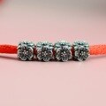 wholesale Antique silver-plated small flower bead strings DIY handmade red cord bracelet accessories crystal spacer beads wholesale-0-0