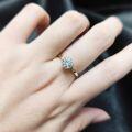 wholesale 9/10/14/18K Gold Light Luxury Pavé 1 Carat Ring Setting, Simple Lab-Grown Diamond, Platinum Engagement Ring-0-3