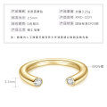 18K Gold Plated 925 Silver Dual-Head Moissanite Open Ring for Women-0-5