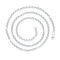 wholesale S925 Sterling Silver Bead Plain Silver Pearl Necklace O-Link Chain Versatile DIY Matching Accessory Collarbone Chain Sweater Chain-0-4