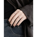 wholesale S925 sterling silver minimalist trendy textured stacking ring for women, small niche original design-0-3