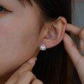 S925 Sterling Silver Moissanite Triangle Earrings-0-2