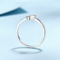 wholesale S925 Sterling Silver 30-Point Heart Moissanite Ring, Cute, Simple, and Versatile Valentine's Day Gift-0-2