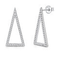 wholesale S925 Sterling Silver Cross-Border New Triangle Moissanite Earrings, Simple and Fashionable Geometric Hollow-Out Earrings for Women-0-4