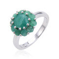 wholesale S925 Sterling Silver Natural Garnet Ring with Group Setting Tourmaline and Emerald Colored Gemstone Ring New Style-0-6