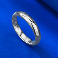 wholesale S925 Sterling Silver New Heavyweight Smooth Surface Ring Stackable Minimalist Ins Style Band-R763 White Diamond No.9