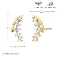 wholesale Metal S925 Sterling Silver, Cross-border New Style Exquisite And Fashionable Temperament Earrings, Ins Light Luxury Niche Design Sense Ear Jewelry-925 silver gold plated 925 silver