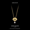 S925 Silver Ancient Gold-Plated Moissanite Abacus Necklace-0-5