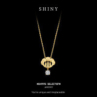 S925 Silver Ancient Gold-Plated Moissanite Abacus Necklace-S925 sterling silver with 50 point moissanite