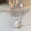 wholesale S925 Sterling Silver Nine Beauty Jewelry High Carbon Diamond Necklace Drop Colored Gemstone Zircon Chain Women's-0-1