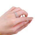 wholesale S925 Sterling Silver Irregular Teardrop Full Diamond Ring for Women,Ins。-0-4