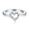 wholesale S925 Sterling Silver Cross-Border European and American Light Luxury Designer Ring for Women, Heart-Shaped Silver Ring, Minimalist Ring, Ring Wholesale-0-1