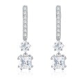 wholesale 14k gold small designer fancy-shaped lab-grown diamond earrings with real diamond accents, radiant cut stud earrings for women, K gold jewelry-0-0