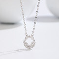 wholesale S925 Sterling Silver Small-Style Designer Full-Zirconia Bow Pendant Necklace Women's Collarbone Chain Cross-Border New Accessory-0-1