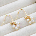 wholesale S925 Silver Plated 14k Gold Spring New Arrival Fashion OL Simple and Versatile Freshwater Pearl Earrings-0-2
