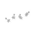 wholesale S925 Sterling Silver 622/623 Korean Version Ins Niche Design Minimalist Versatile Starfish Screw Bead Twist Closure Stud Earrings-0-4