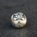 wholesale 3D Silver S999 Dharm Egg Spacer Beads Auspicious/Blessing/Determination/Victory/Dedication for Horizontal DIY Pure Silver Jewelry-0-9
