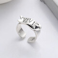 wholesale S925 sterling silver stylish creative belt buckle design letter ring, ins trendy and unique accessory finger ring-0-0