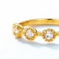 wholesale 10K Gold Plated S925 Sterling Silver Vintage Minimalist Korean Style Crystal Ring for Women Wholesale from Manufacturer-0-2