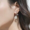 wholesale S925 sterling silver platinum-plated new sweet and unique daisy earrings for women, ins style, dropshipping-0-1