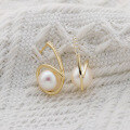 wholesale 9K Gold Vintage Minimalist Luxury Style Pearl Earrings for Summer Collection by Yili Jewelry Manufacturer Wholesale-0-2