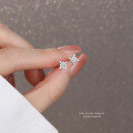 wholesale S925 Sterling Silver Four-point Star Zircon Ear Studs Women's Minimalist Versatile Korean Style Fashion Light Luxury Earrings-0-1