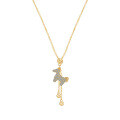 Metal Pendant Necklace with Tassel and Micro-Set Zirconia, 2025 New Release-0-3