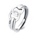 wholesale S925 Sterling Silver Geometric Twist Letter Ring Trendy Hong Kong Style Street Fashion Unisex Index Finger Ring-0-4